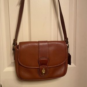 Vintage coach crossbody brown leather bag